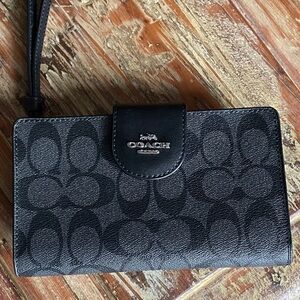 Coach Black Signature Wristlet
